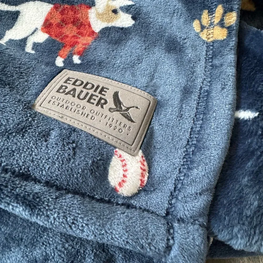Eddie Bauer Dog Print Ultra Soft Plush Throw Blanket